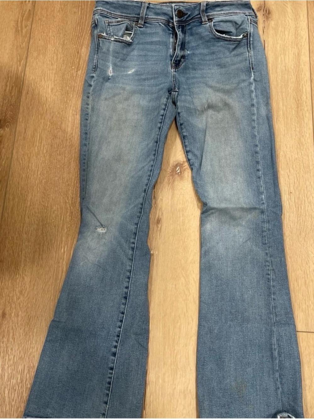 American Eagle Light Blue Flared Jeans 10